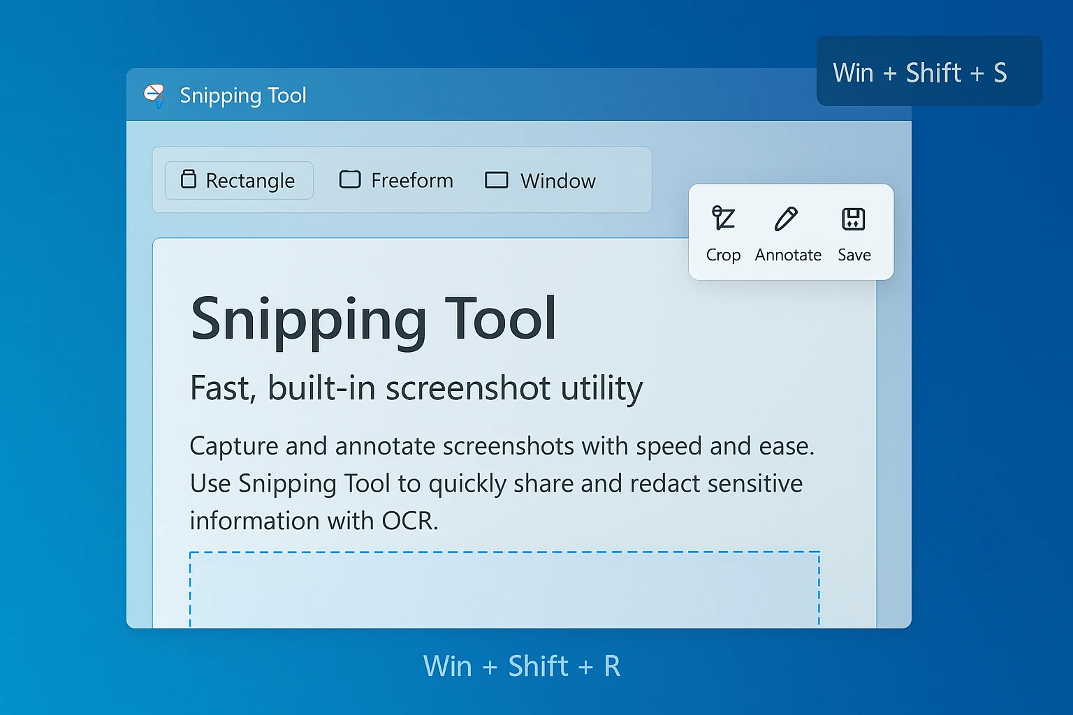 Windows 截图工具编辑界面（添加文字、荧光笔、高亮）